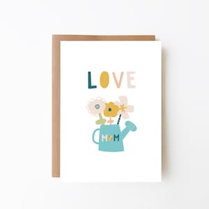 KAART VOOR MUM - Moederdagkaart + verjaardagskaart voor mama + tuinkaart + bloemen voor mama kaart + digitale downloadoptie, schattige bloemenkaart