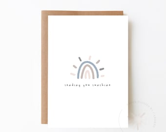 Sending You Sunshine Boho Rainbow Card - Thinking Of You + Blank Card + Friendship Card + Sympathy Card + Digital Download Option