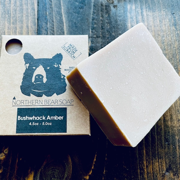 Bushwhack Amber - Handmade Soap | Featuring Cedarwood & Moroccan Clay | Soap for Men | Amber + Cinnamon