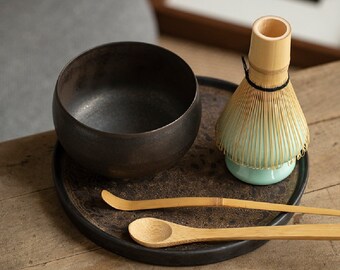 Pottery Matcha Sets with Bamboo Whisk | House Warming Gifts | Tea Art | Tea Ceremony Sets