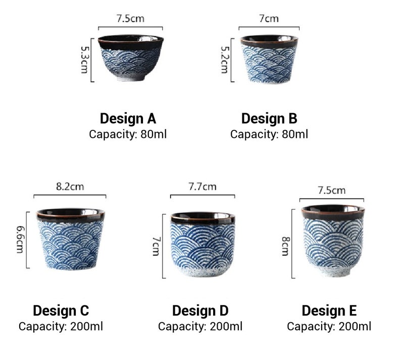 Orientalisches japanisches Blue Wave Tee-Set Teekanne Teetassen Einweihungsgeschenke Kungfu-Tee Teekunst Bild 10
