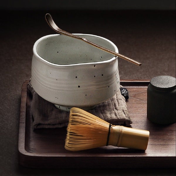 Keramik Matcha Sets mit BambusBesen | Haus Wärmende Geschenke | Tea Art | Tee zeremonien set