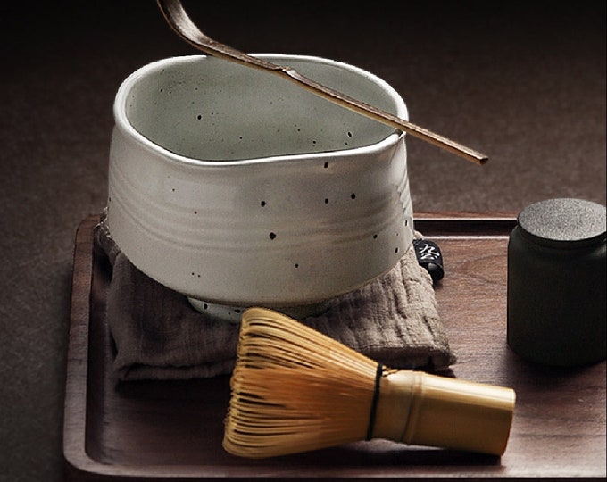 Pottery Matcha Sets with Bamboo Whisk | House Warming Gifts | Tea Art | Tea Ceremony Sets