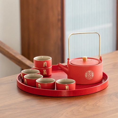 Chinese Wedding Tea Set Double Happiness Tea Ceremony Set Etsy