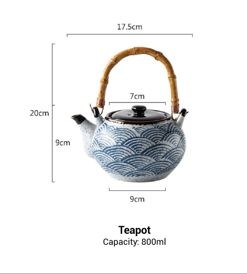 Orientalisches japanisches Blue Wave Tee-Set Teekanne Teetassen Einweihungsgeschenke Kungfu-Tee Teekunst Bild 9