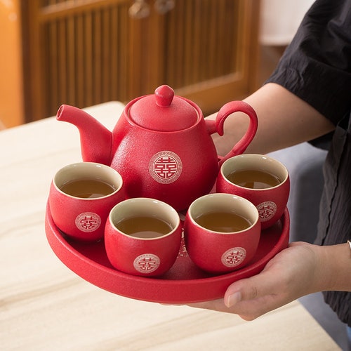 Chinese Wedding Tea Set Double Happiness Wedding Tea Ceremony Etsy
