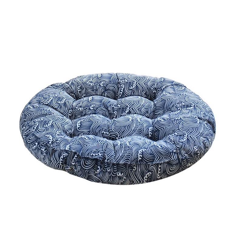 Japanese Blue Wave Cushion Seat Floor Pillow Japanese Futon Oriental Decoration Thick Tatami Seat Natural Plant Dye Color zdjęcie 10