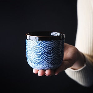 Orientalisches japanisches Blue Wave Tee-Set Teekanne Teetassen Einweihungsgeschenke Kungfu-Tee Teekunst Bild 8