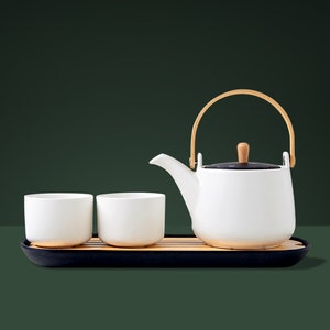 Japanese Minimal Design Tea Set | Minimalist Teapot Tea Cups | House Warming Gifts | Tea Art