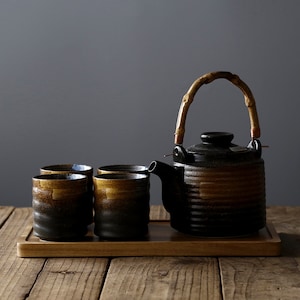 Oriental Japanese Ceramic Tea Set Teapot Tea Cups House Warming Gifts Kungfu Tea Tea Art image 1