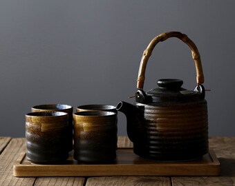 Oosterse Japanse keramische theeset | Theepot Theekopjes | Housewarming-cadeaus | Kungfu-thee | Thee kunst