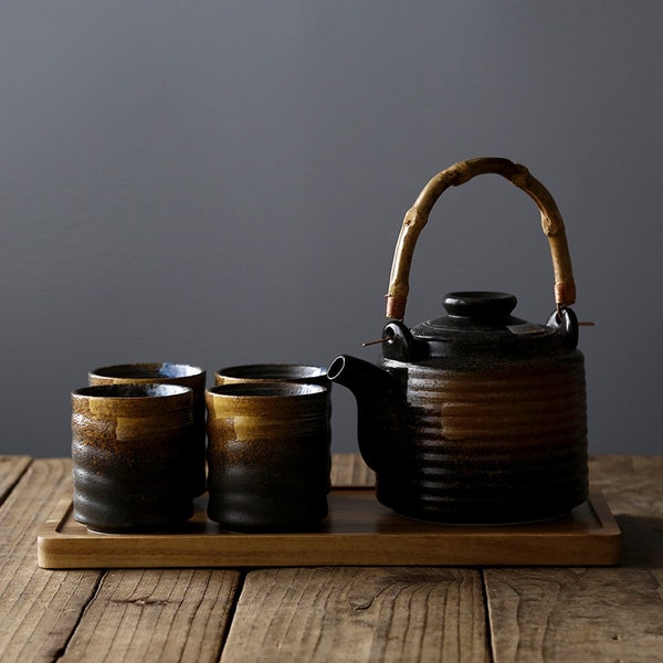 Oriental Japanese Ceramic Tea Set | Teapot Tea Cups | House Warming Gifts | Kungfu Tea | Tea Art