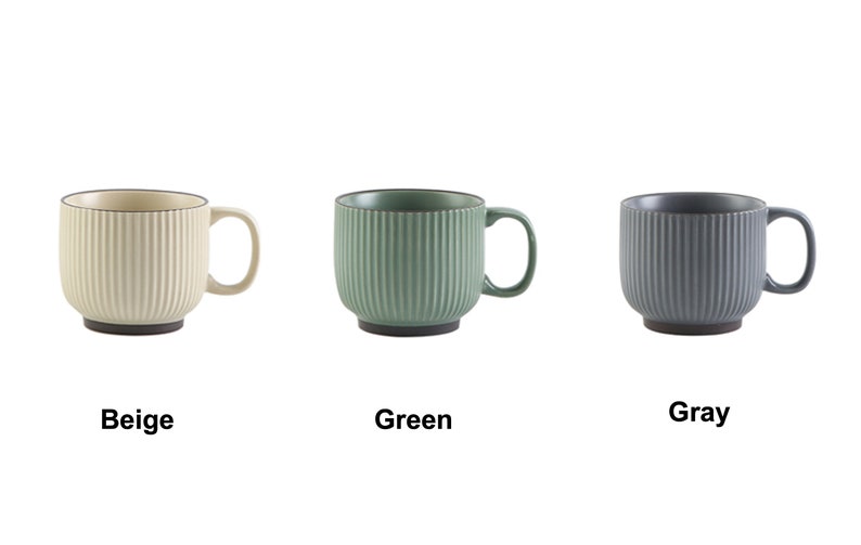 Vintage Stripe Ceramic Tea Set Teapot Tea Cups House Warming Gifts Kungfu Tea Tea Art and Culture Biege Green Gray image 9