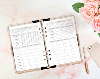 Classic HP Printable Weekly Fitness Log Insert with Meal and Macro Tracking