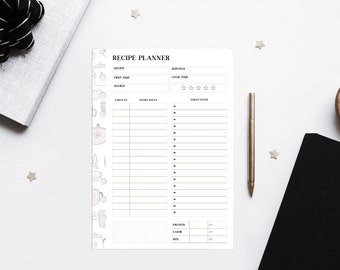 Mini HP Printable Recipe Planner Insert