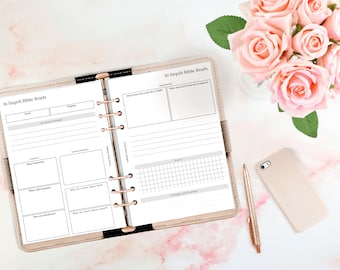 B6 Printable In Depth Bible Study Planner Insert