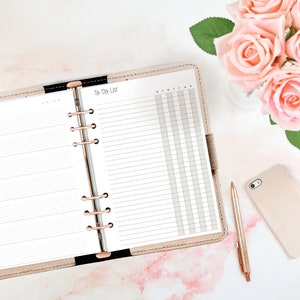 B6 Druckbare Wocheneinlage mit Running To Do Liste