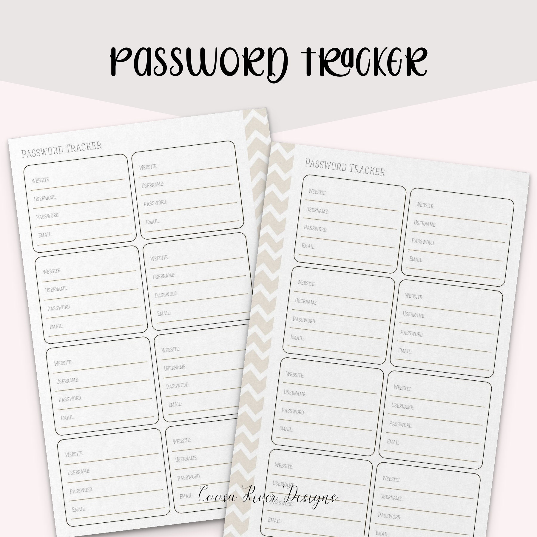 Mini HP Password Tracker - Printable Planner Insert - Etsy