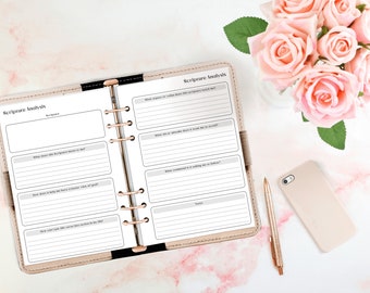 B6 Printable Scripture Analysis Planner Insert