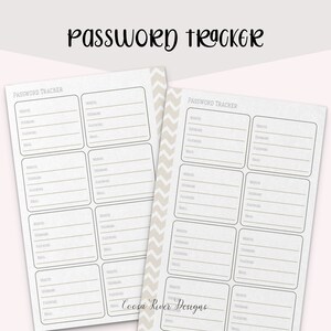 B6 Password Tracker - Printable Planner Insert - Etsy