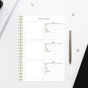 B6 Plant Care Insert voor Planner - Afdrukbaar