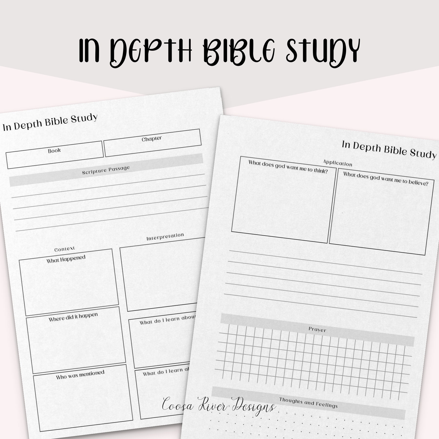Personal Wide Printable in Depth Bible Study Planner Insert | Etsy UK