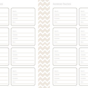 Mini HP Password Tracker - Printable Planner Insert - Etsy