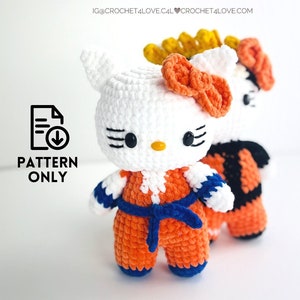 PDF Pattern - Crochet stuffed toy - Gokukitty amigurumi doll
