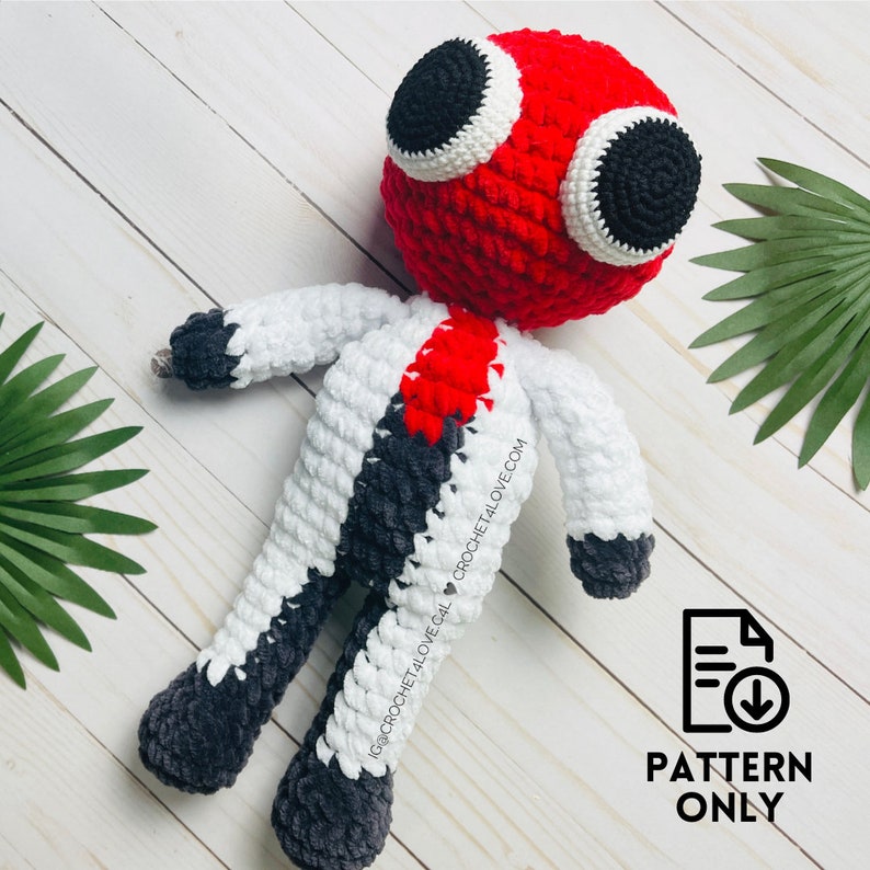 PDF Pattern Crochet Stuffed Dolls Toys Red Roblox - Etsy