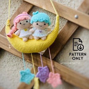 PDF pattern - Little twins moon dolls amigurumi