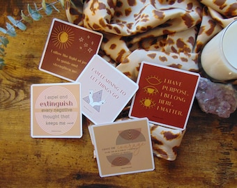 Set of 24 Affirm your Purpose: Self-Empowerment Deck / Daily Affirmation Cards / Positive Affirmation / Self-Worth Gift / Hand Made