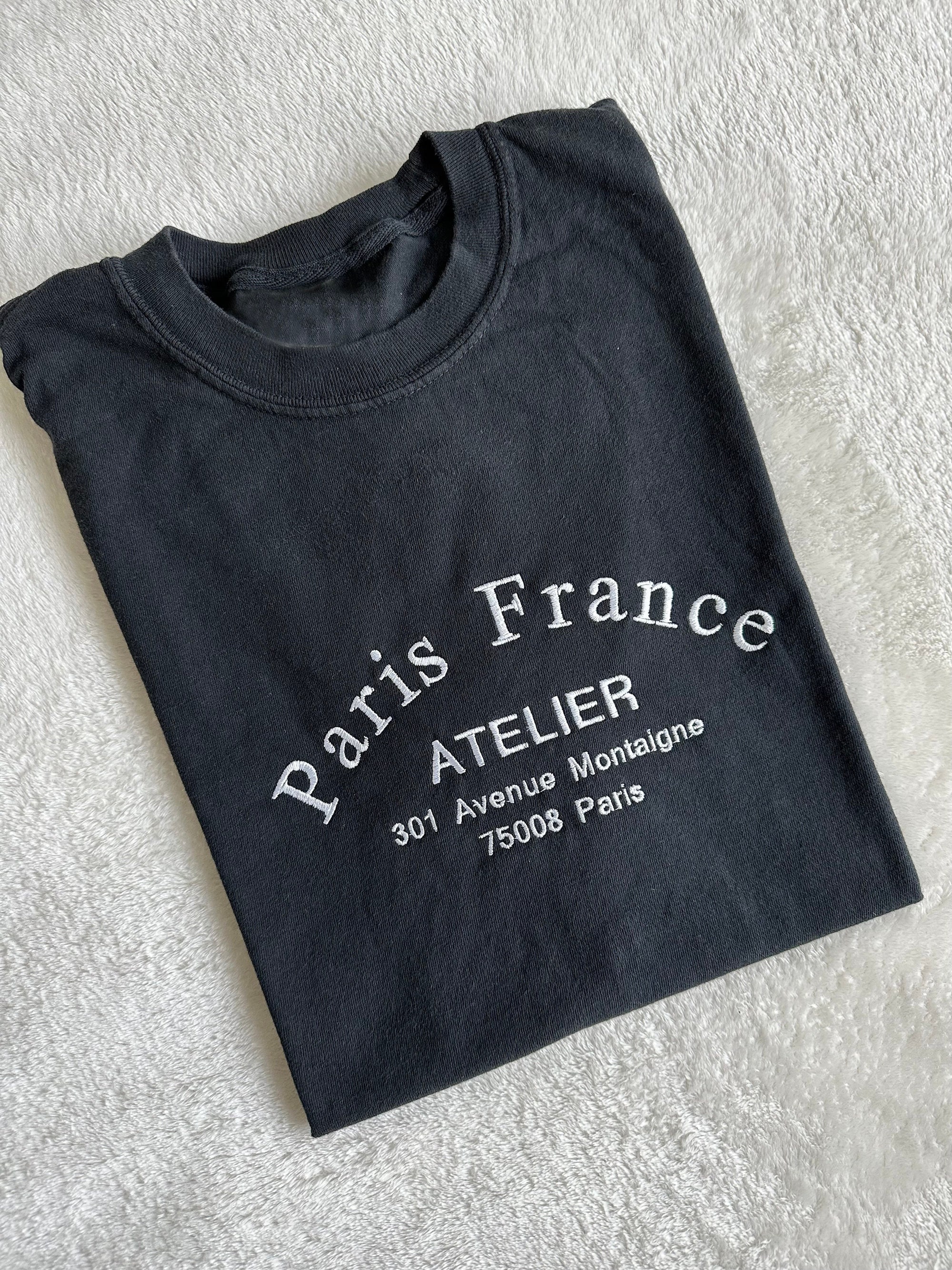 Paris Atelier Embroidered French Tee Shirt | Oui Eiffel Tower