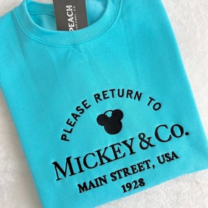 Return to Minnie Mickey & Co Embroidered Sweatshirt Cute Theme Park Vacation Trip Shirt