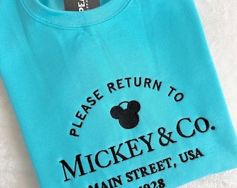 Return to Minnie Mickey & Co Embroidered Sweatshirt Cute Theme Park Vacation Trip Shirt