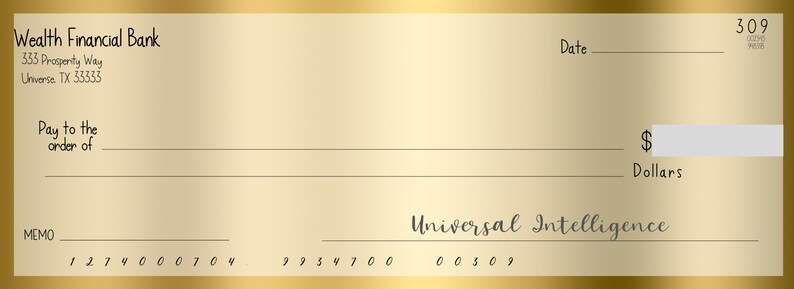 Law of Attraction Blank Checks Manifestation Tool Money - Etsy