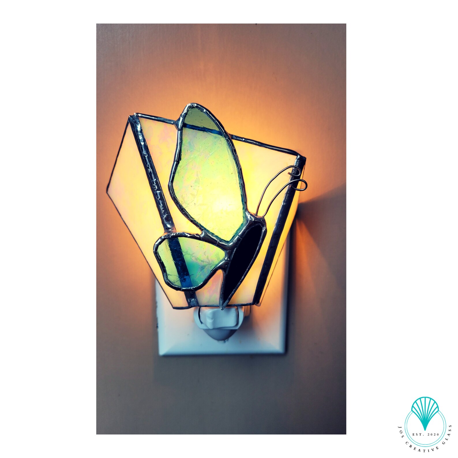 Butterfly Stained Glass Nightlight Hall Way Decor Etsy