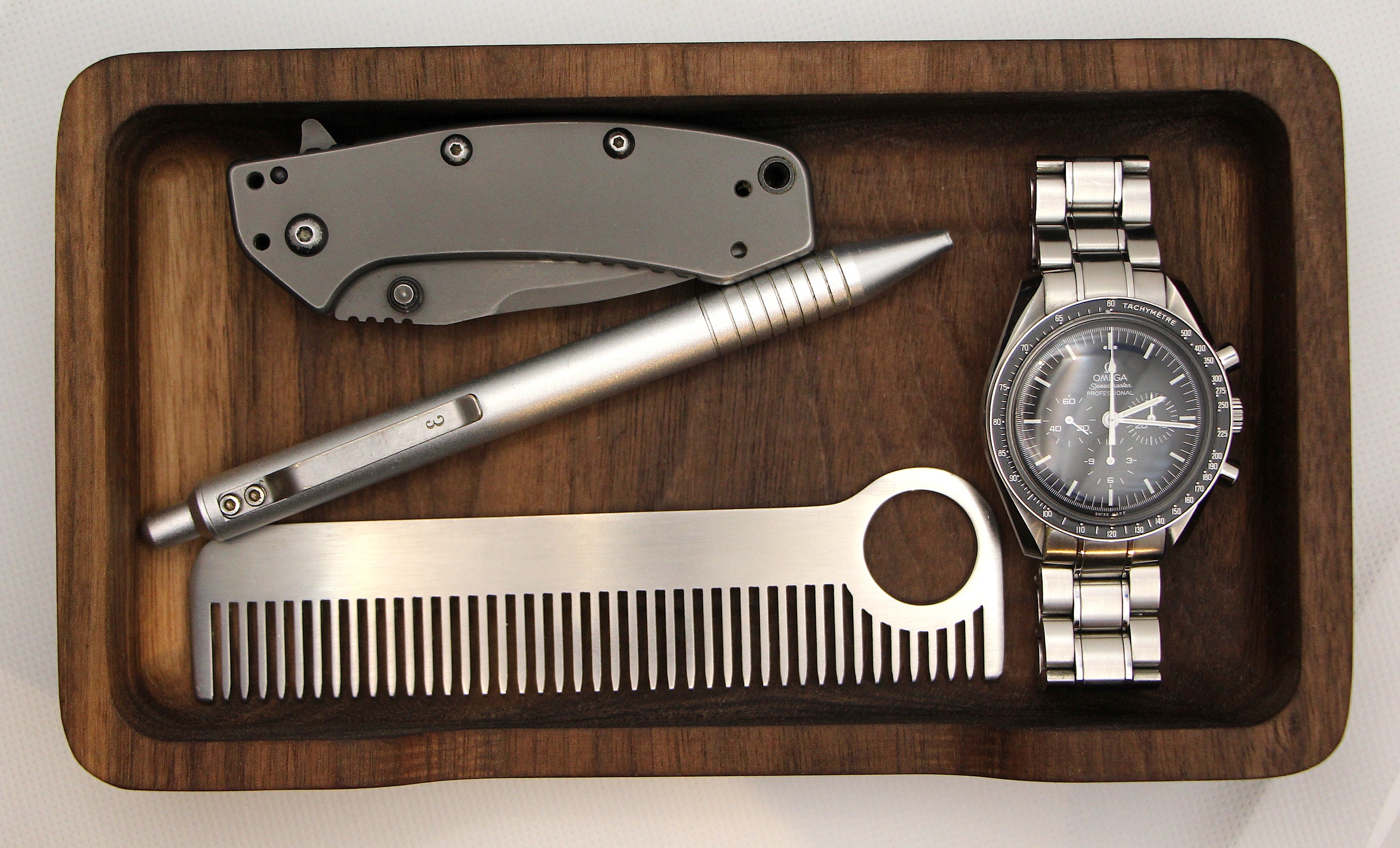 Wood Key and Coin Tray / Valet / Catchall / EDC / Key Holder / Etsy