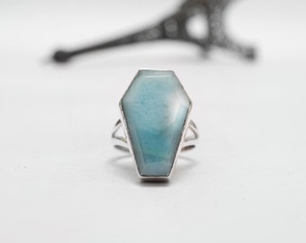 Caratera Larimar Oxidized Sterling Silver 925 Statement Ring Caratera Larimar Oxidized Sterling Silver 925 Statement Ring