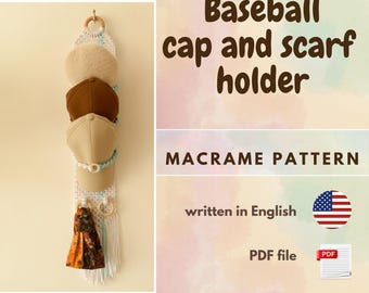 Macrame Cap Pattern Pdf Free Macrame Baseball Cap Holder Pattern: DIY Bohemian Decor (PDF Pattern ...