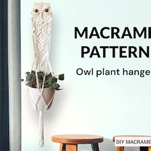 PDF pattern macrame plant hanger| Simple knots easy to make macramé tutorial beginner, DIY macrame, step by step, how to plant holder