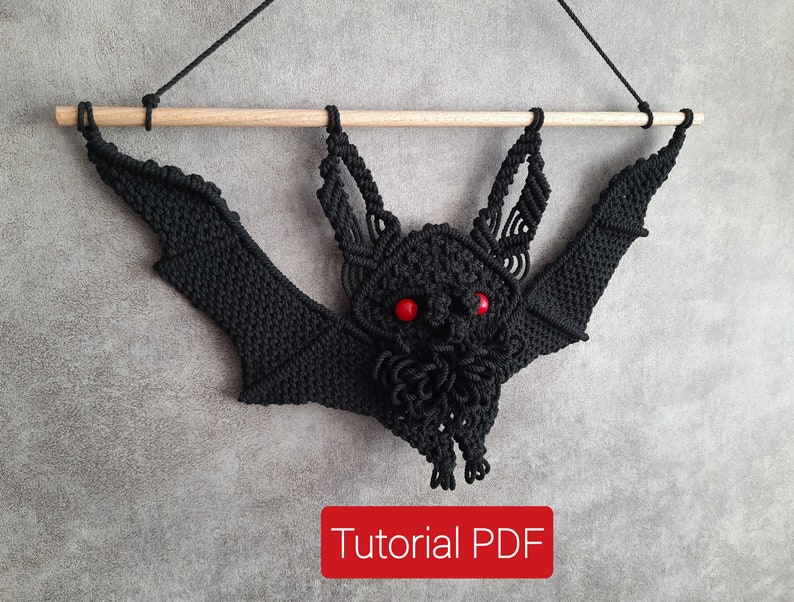 Easy Macrame Bat Pattern for Beginners, Spooky Bat Tutorial, Do It ...