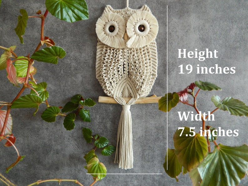 DIY set of 3 easy owl tutorials, Macrame wall hanging patterns for beginners, Cute owlet pattern, Hand woven bird tapestry, Beginner pattern image 3