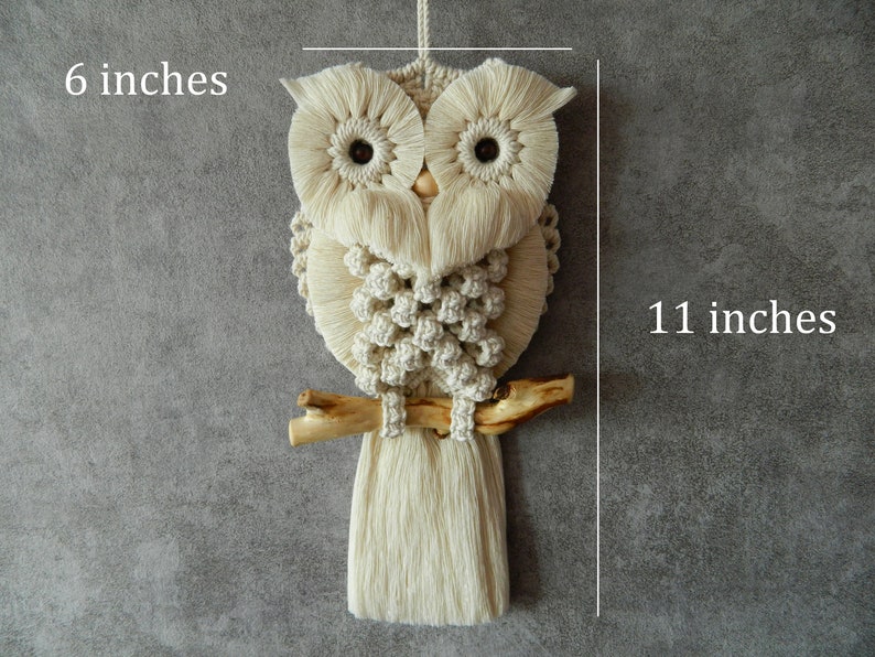 DIY kits, Macrame owl kit beginner, Macrame wall hanging craft kit for adults and kids, Boho wall art, Gifts for mom, Thank you gift image 3