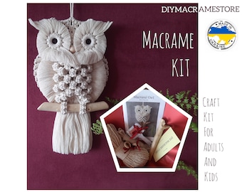 Kit de búho de macramé para hacer tú mismo: kit de manualidades para adultos y niños.