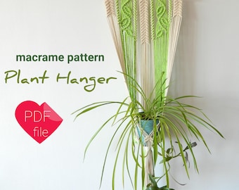 Macrame Plant Hanger Pattern: DIY Wall Planter Tutorial (PDF)