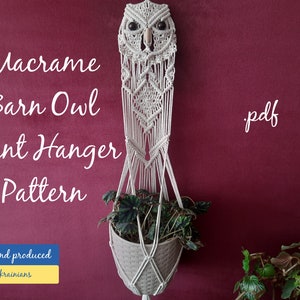Macrame plant hanger pattern / TUTORIAL | Boho wall pot holder indoor | Owl wall hanging | DIY hanging planter | Do it yourself
