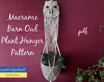 Macrame plant hanger pattern / TUTORIAL | Boho wall pot holder indoor | Owl wall hanging | DIY hanging planter | Do it yourself