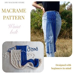 PDF-Makramee-Schnittmuster: Boho-Taillengürtel für Kleider, Festival- und Alltagsstyling
