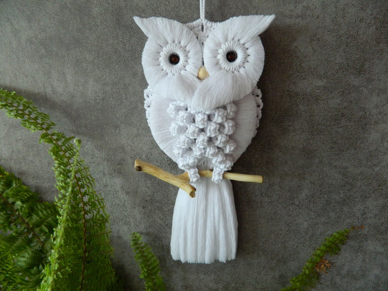 DIY set of 2 owl wall hanging patterns, Macrame owlet tutorial, Cute hand woven bird tapestry, Macrame instructions, Bohemian wall pattern image 2