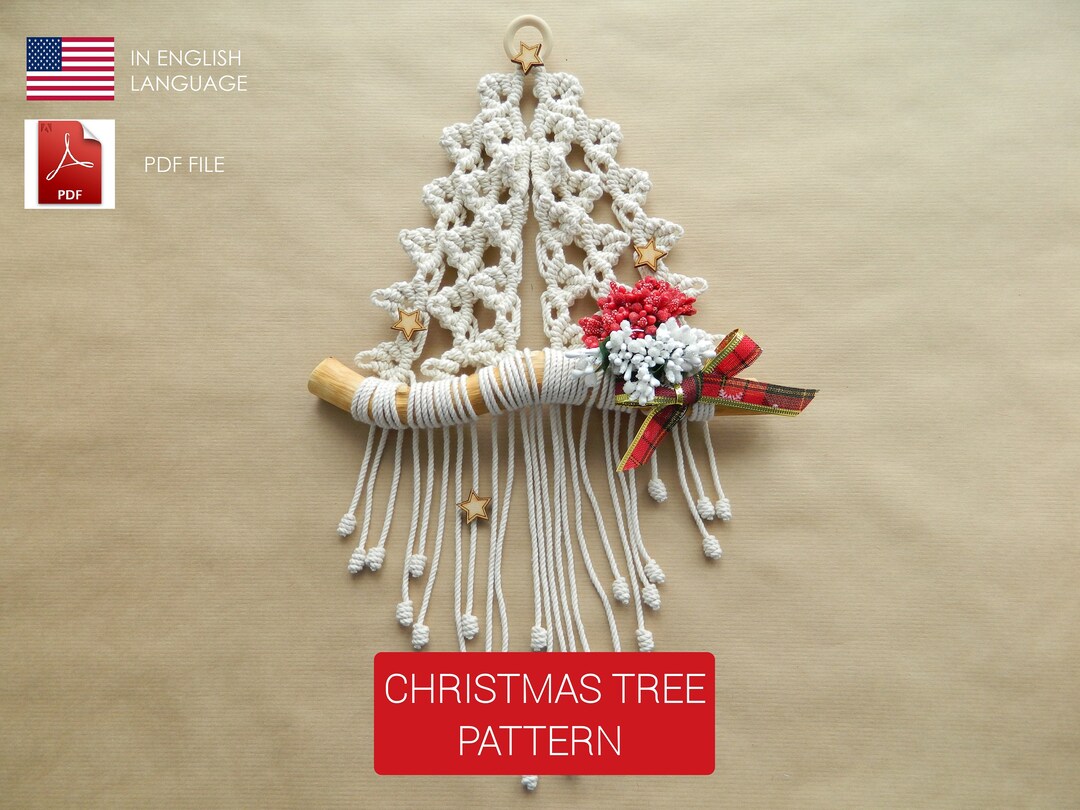 Easy Macrame Christmas Tree Pattern Pdf Winter Boho Decor Do It